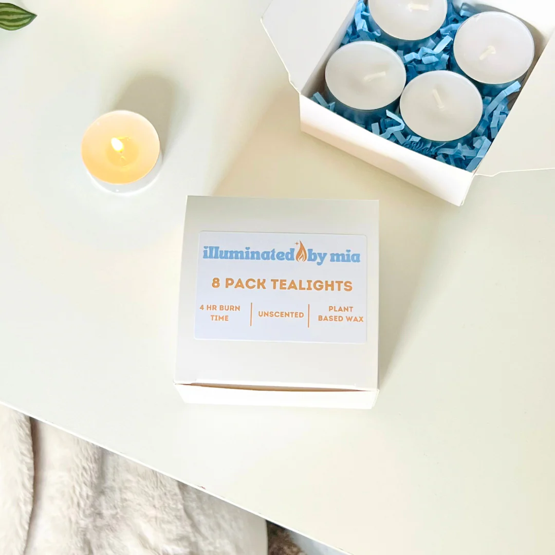 8 Pack Unscented Tealight Candles - Image 3