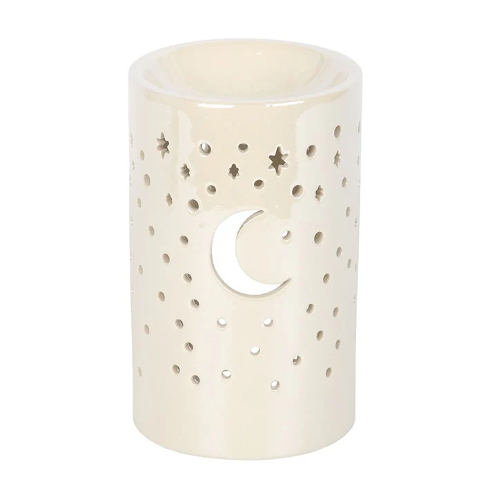 Iridescent White Moon Tealight Wax Warmer - Image 2