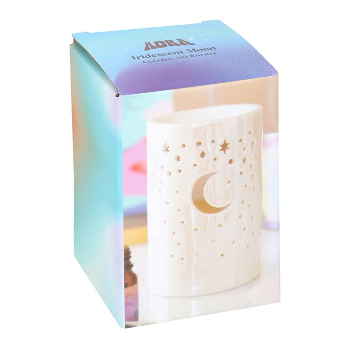 Iridescent White Moon Tealight Wax Warmer - Image 5