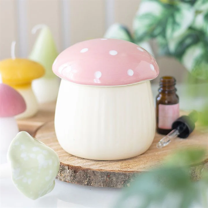 Pink Mushroom Tealight Wax Warmer