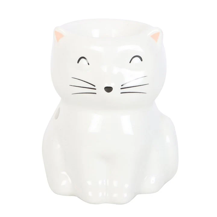 White Happy Cat Tealight Wax Warmer - Image 2
