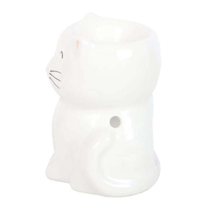 White Happy Cat Tealight Wax Warmer - Image 3